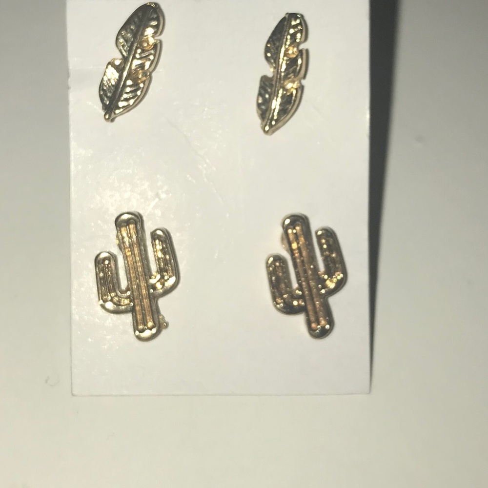 Cactus & Feather Earrings